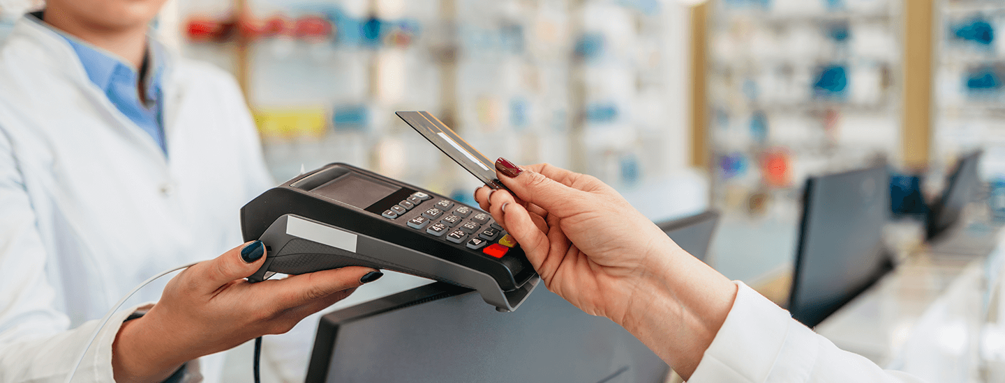 Paying with credit card at pharmacy